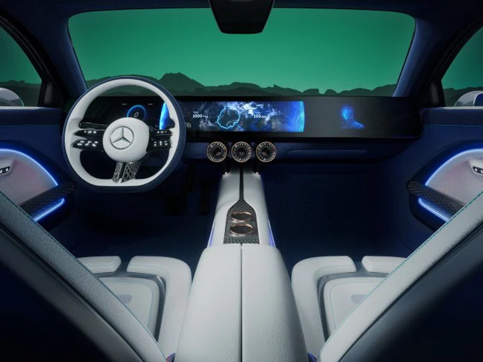 EQXX : L'intérieur : la rencontre du luxe et de la nature.