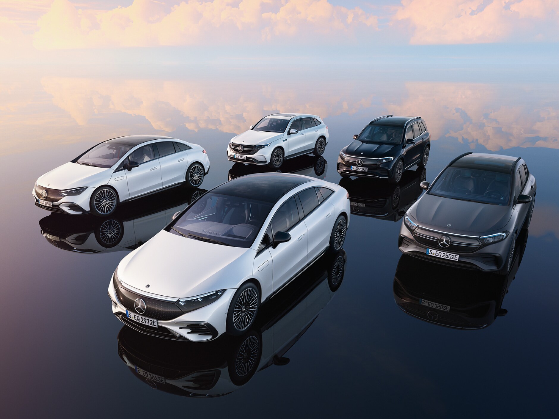 Modèle électrique de Mercedes-Benz dans une vue de 3/4 avant