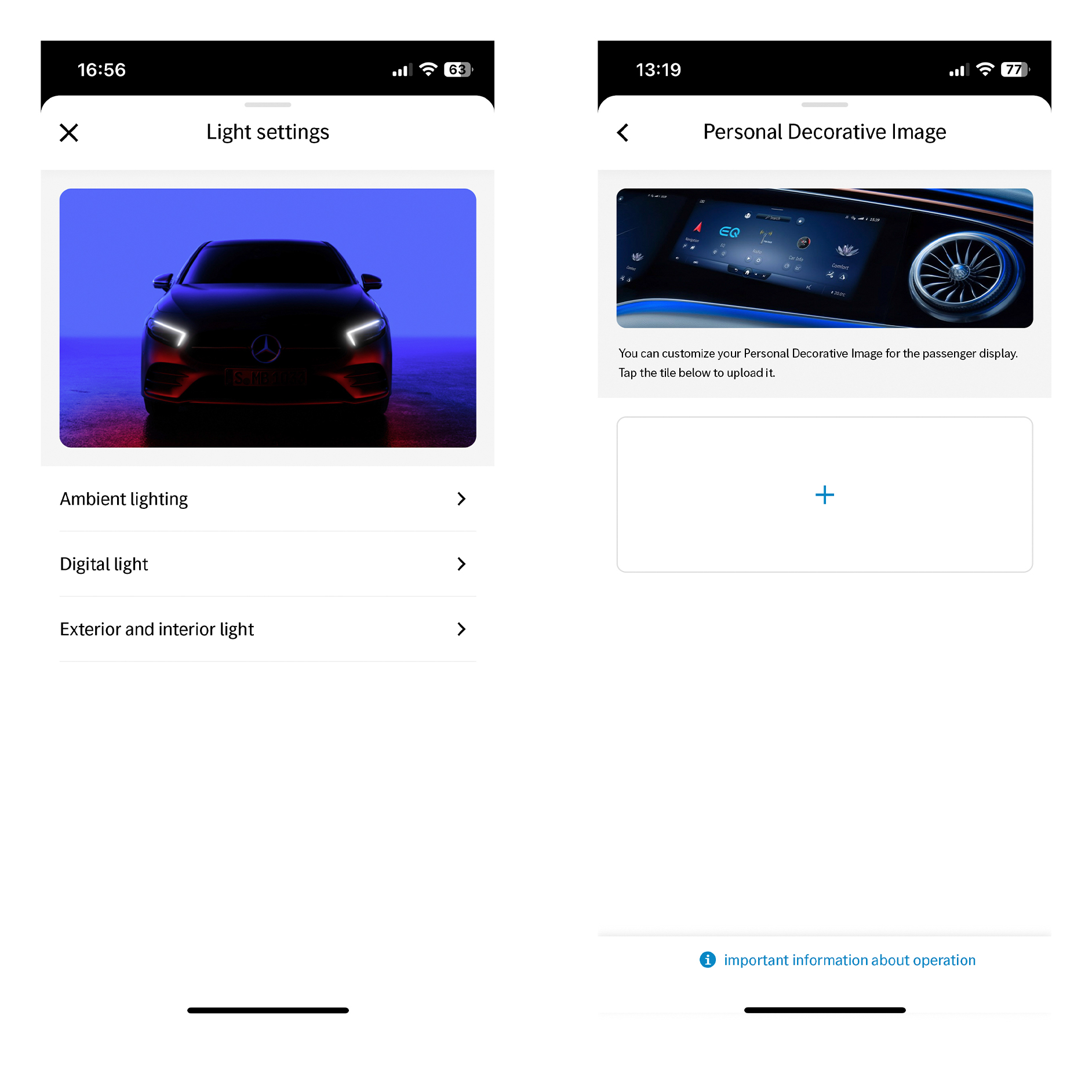 Personnalisation | Remote | Mercedes-Benz L'écran du système multimédia MBUX affiche le service connecté Personnalisation.