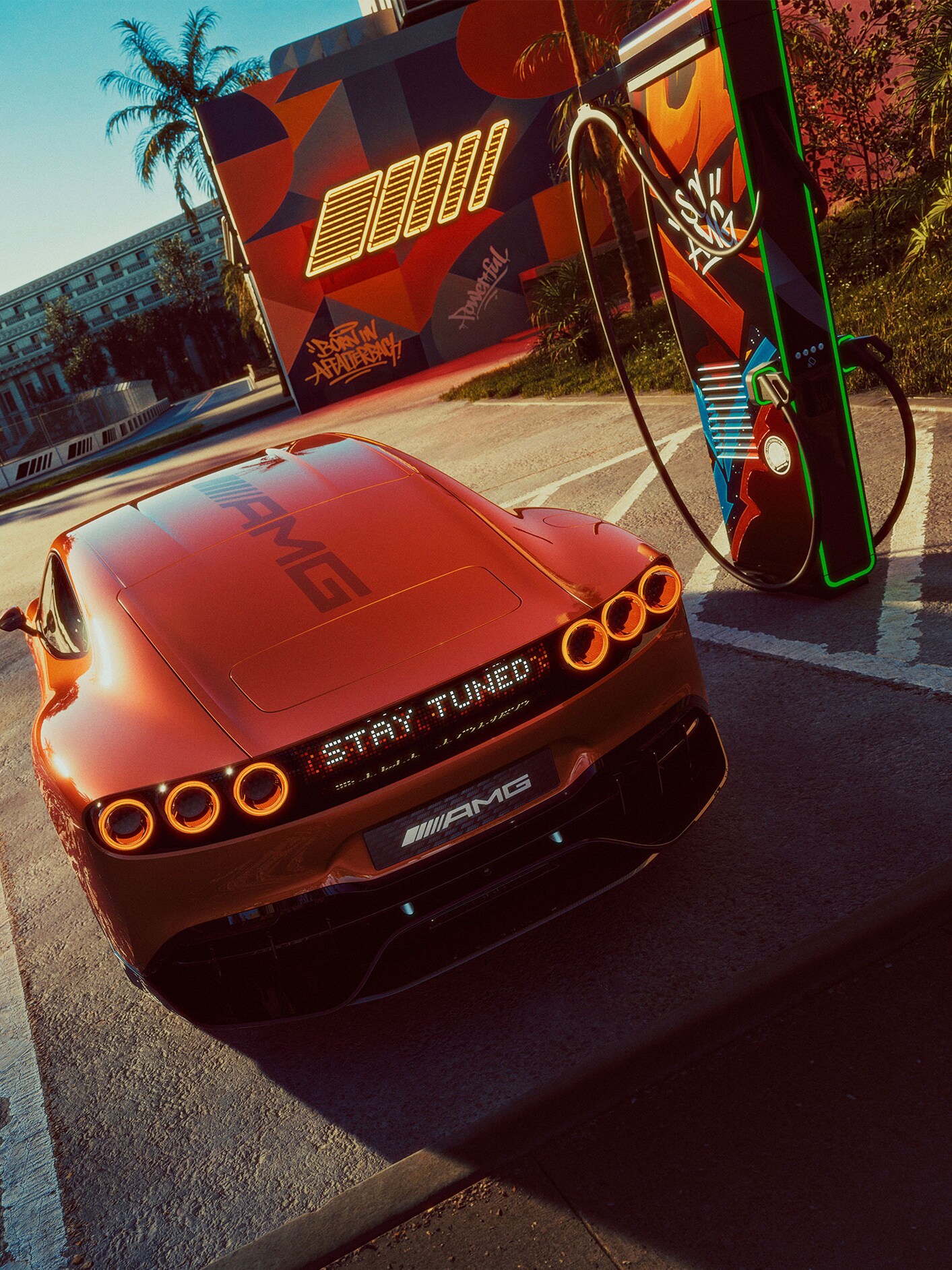 La recharge ultra-rapide du nouveau CONCEPT AMG GT XX conçu sur l'architecture électrique AMG (AMG.EA) de Mercedes-AMG.