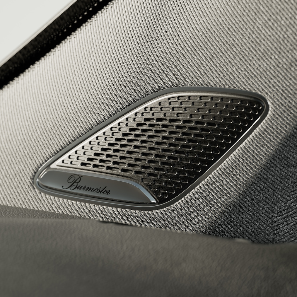 Ein Lautsprecher des Burmester® Surround-Soundsystems der Mercedes-Benz B-Klasse.