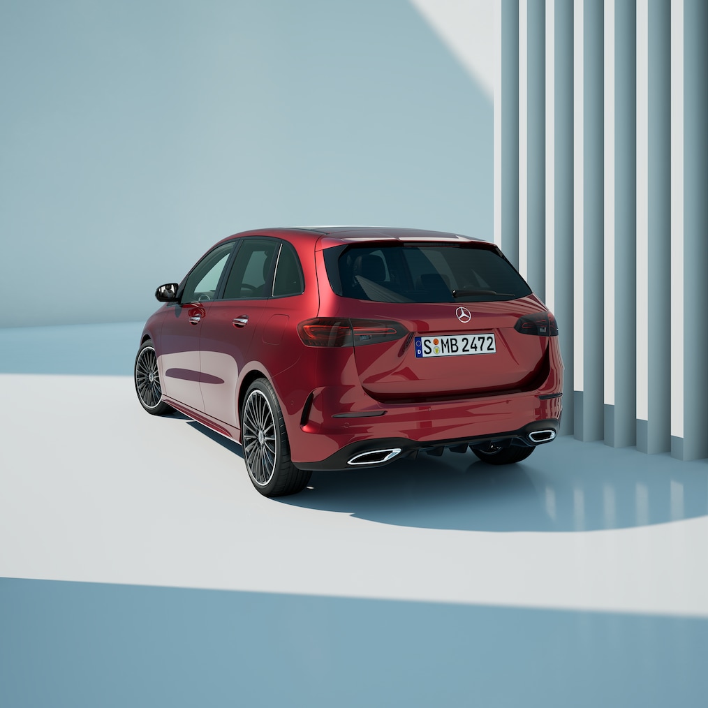 Das Heck der Mercedes-Benz B-Klasse.