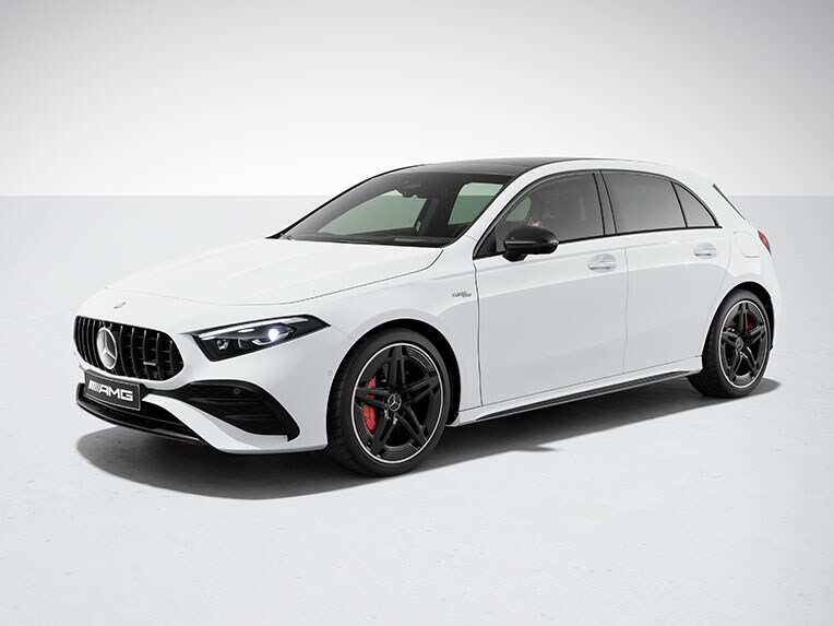 Das Exterieur der Mercedes-AMG A-Klasse mit AMG Night-Paket II.