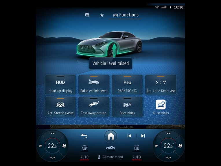 L'essieu avant relevable pour la Mercedes-AMG GT Coupé.