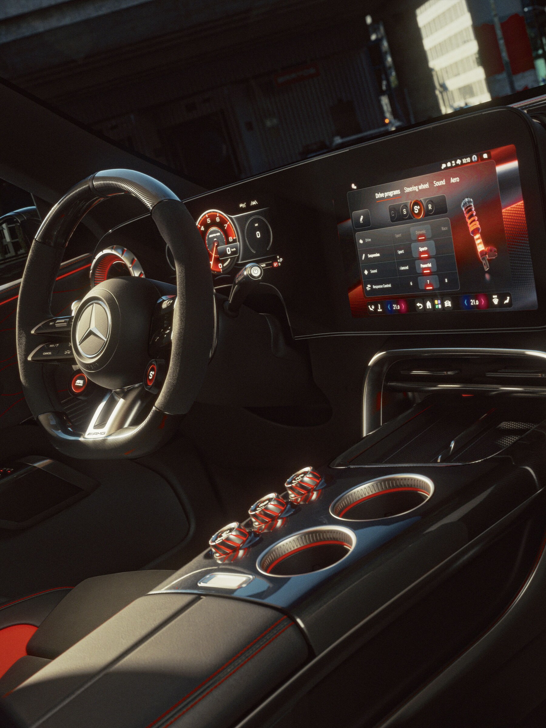 Fahrerorientiertes Cockpit