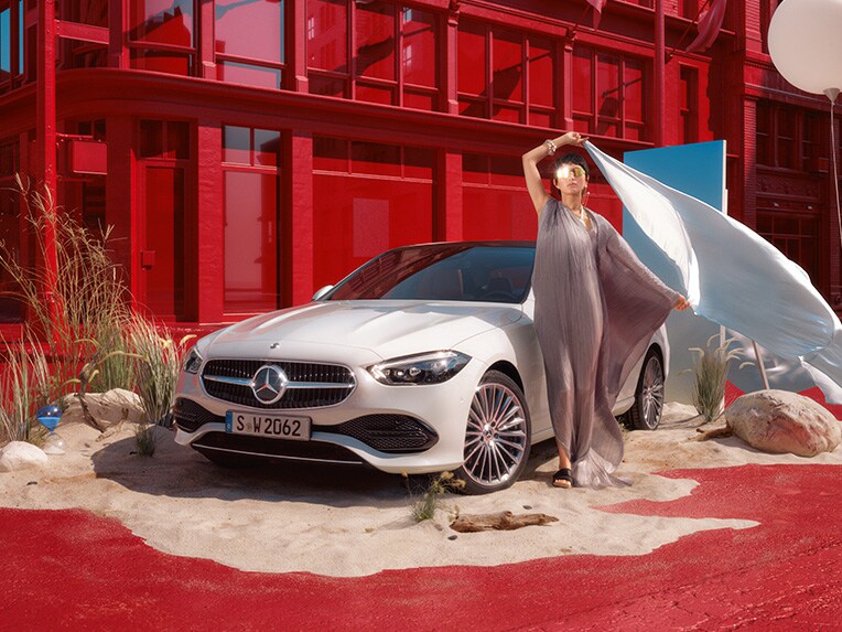 L'avant de la Mercedes-Benz Classe C Berline.