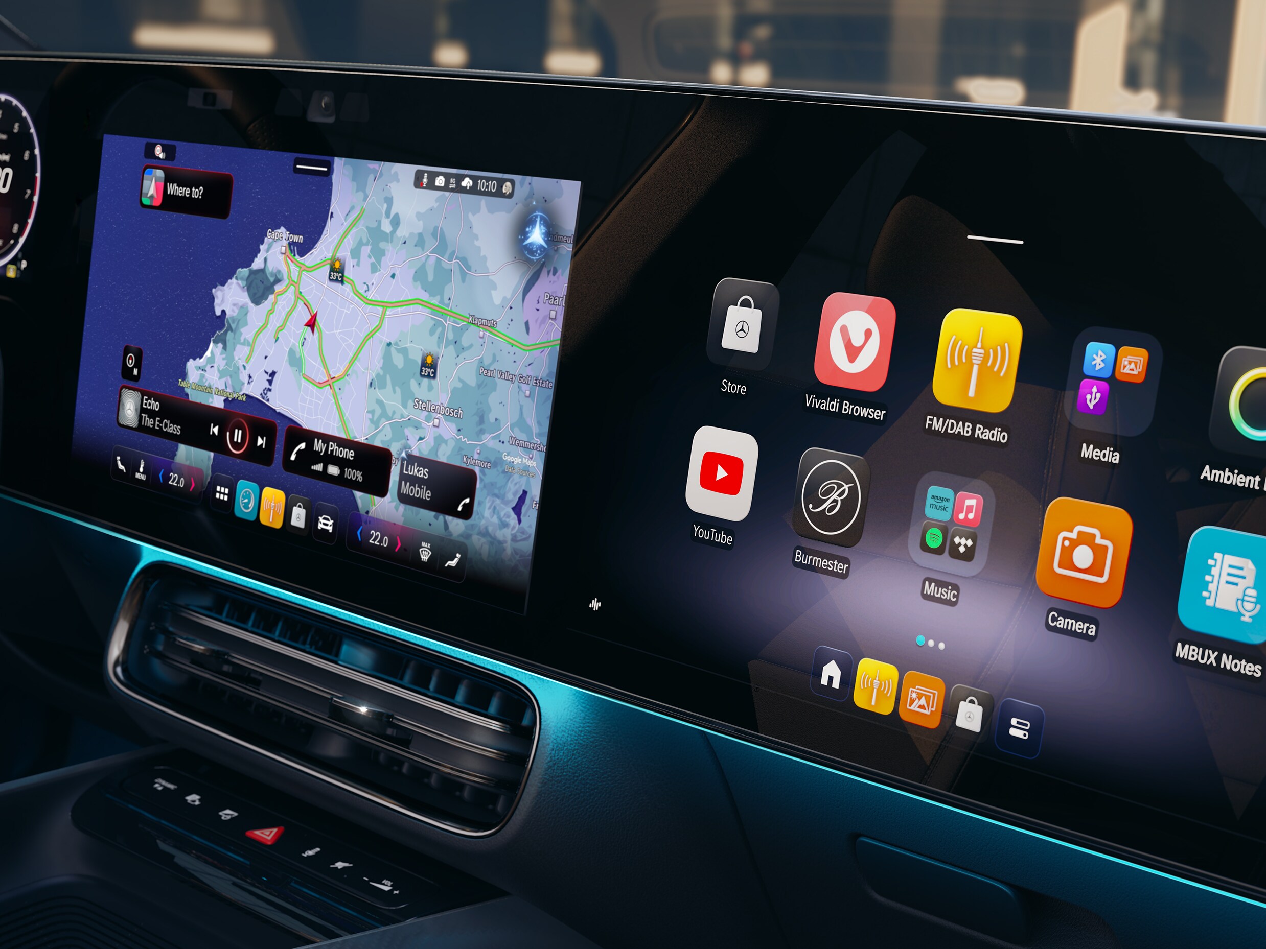Le MBUX avec l'interface utilisateur intuitive du CLA de Mercedes-Benz.