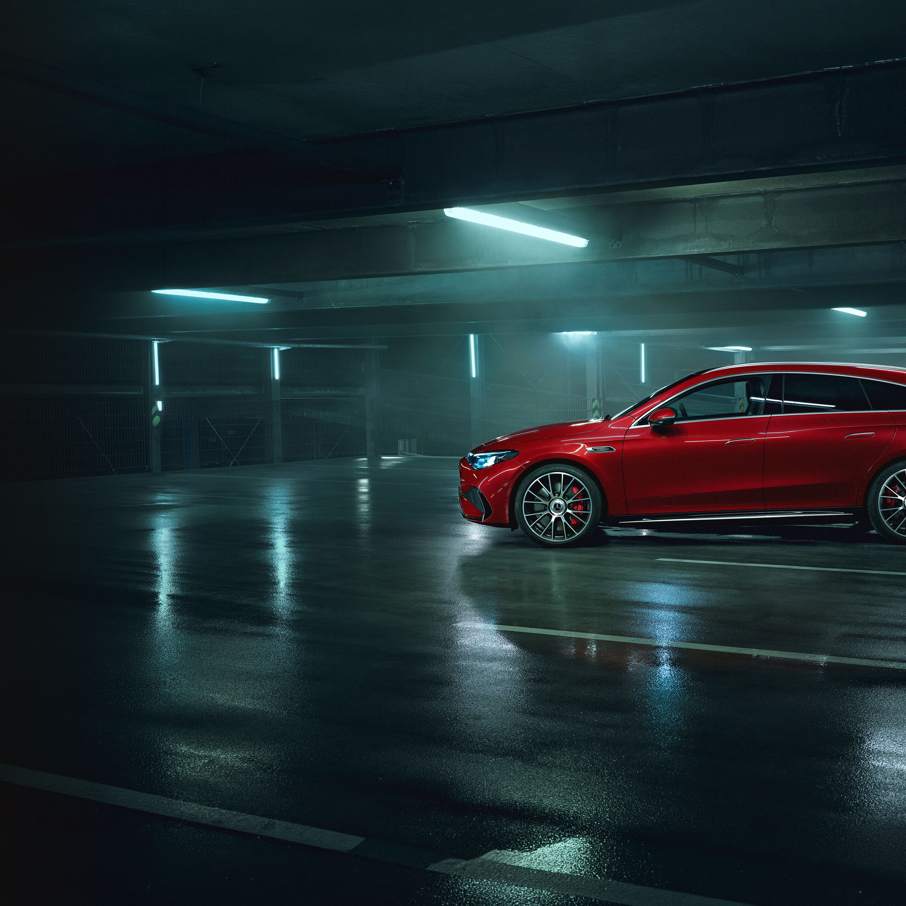 Das Exterieur des neue Mercedes-AMG CLA 45 4MATIC + Shooting Brake electric.