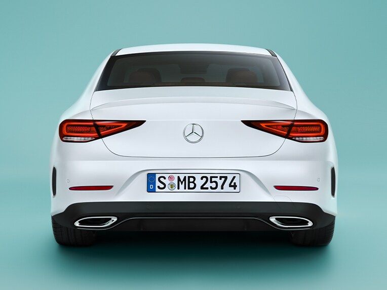 Eine Heckansicht des Mercedes-Benz CLS.