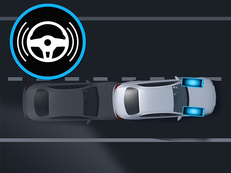 L'assistant de franchissement de ligne actif dans la Mercedes-Benz CLS.