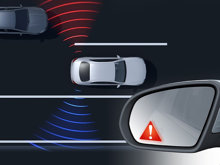 L'assistant d'angle mort dans la Mercedes-Benz CLS.