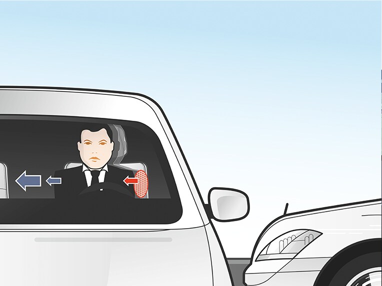 Eine grafische Darstellung des Fahrassistenz-Paket Plus im neuen Mercedes EQE SUV.