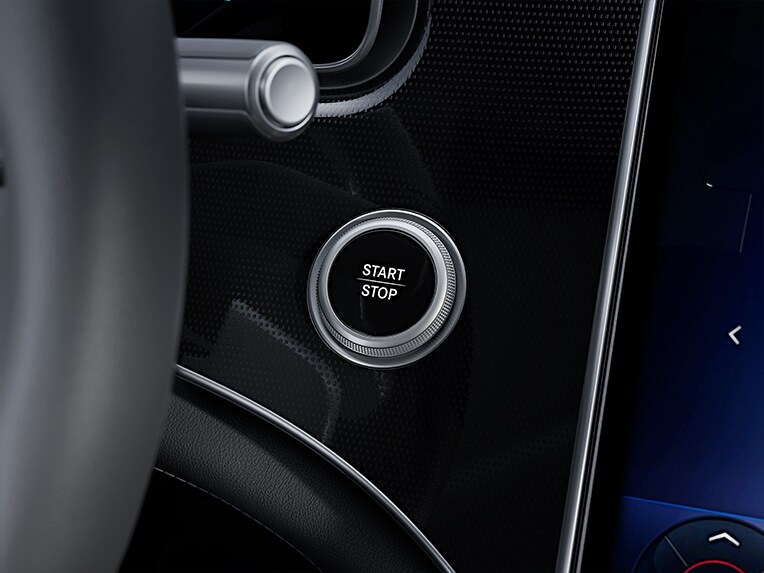 Eine grafische Darstellung des KEYLESS-GO Komfort-Pakets im neuen Mercedes EQE SUV.