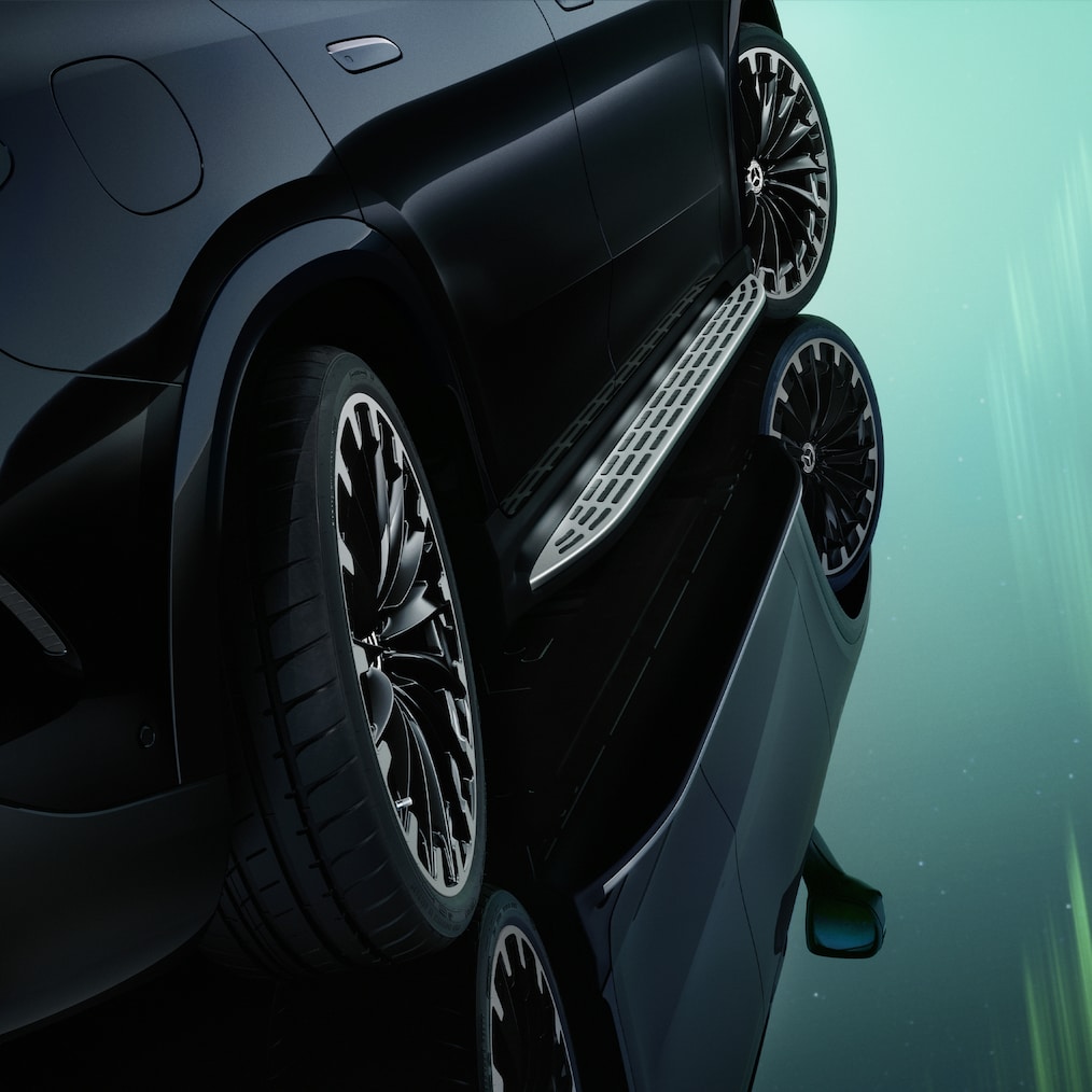 Hinterachslenkung im EQE SUV von Mercedes-Benz.