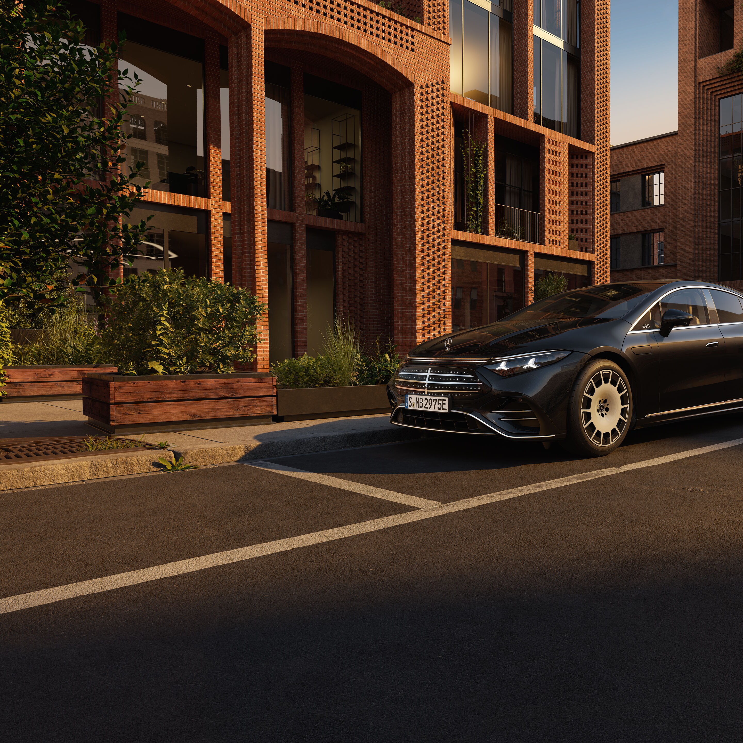 Das Exterieur des neuen Mercedes-Benz EQS.