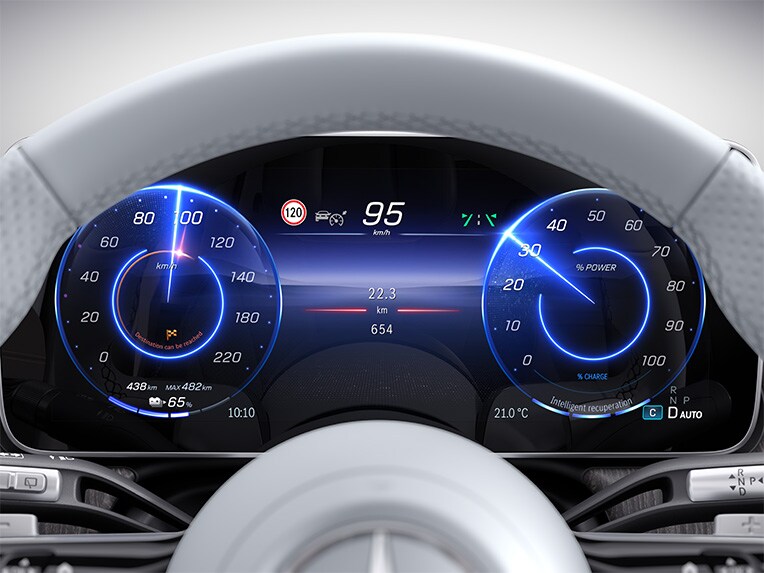 Der ECO Assistent im neuen Mercedes EQS SUV.