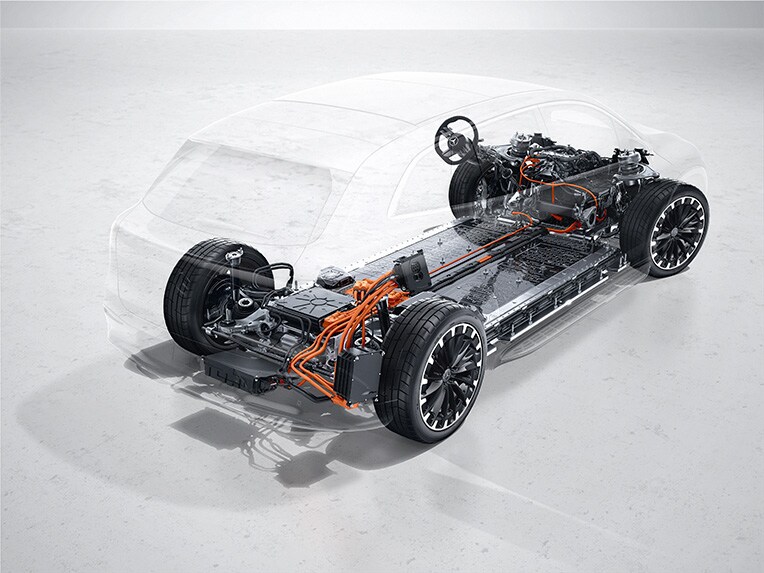 Ein Technikmotiv des Mercedes EQS SUV.