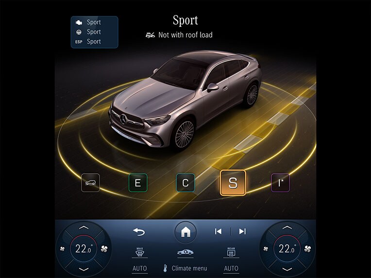 Das DYNAMIC SELECT Fahrprogramm des Mercedes-Benz GLC Coupés.