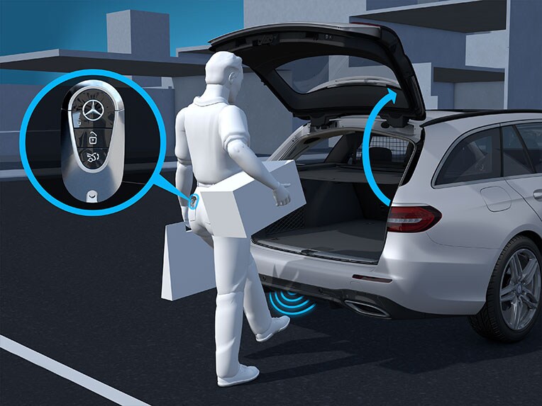 Die Funktionsweise von HANDS-FREE Access im Mercedes-Benz GLC Coupé.
