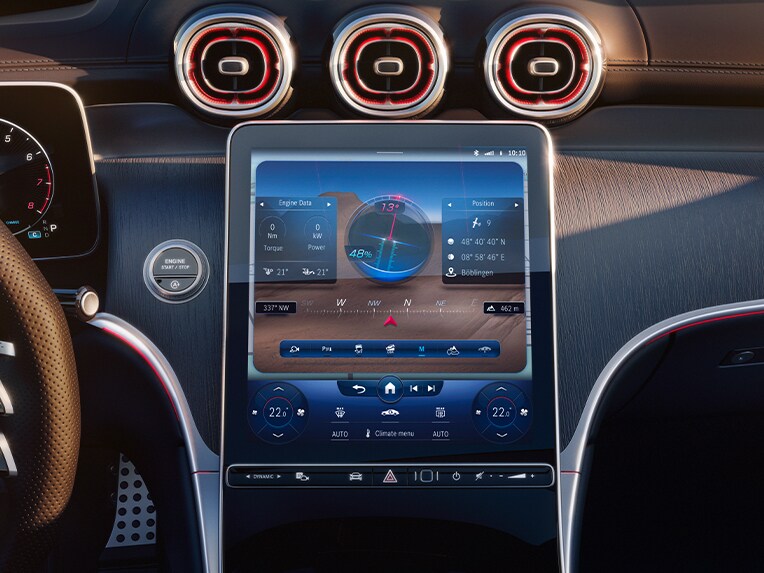 Das Zentraldisplay im neuen GLC SUV von Mercedes-Benz.