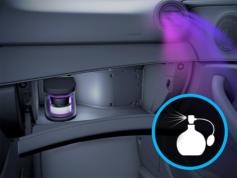 Eine Veranschaulichung des AIR-BALANCE Pakets des Mercedes-Benz GLE.