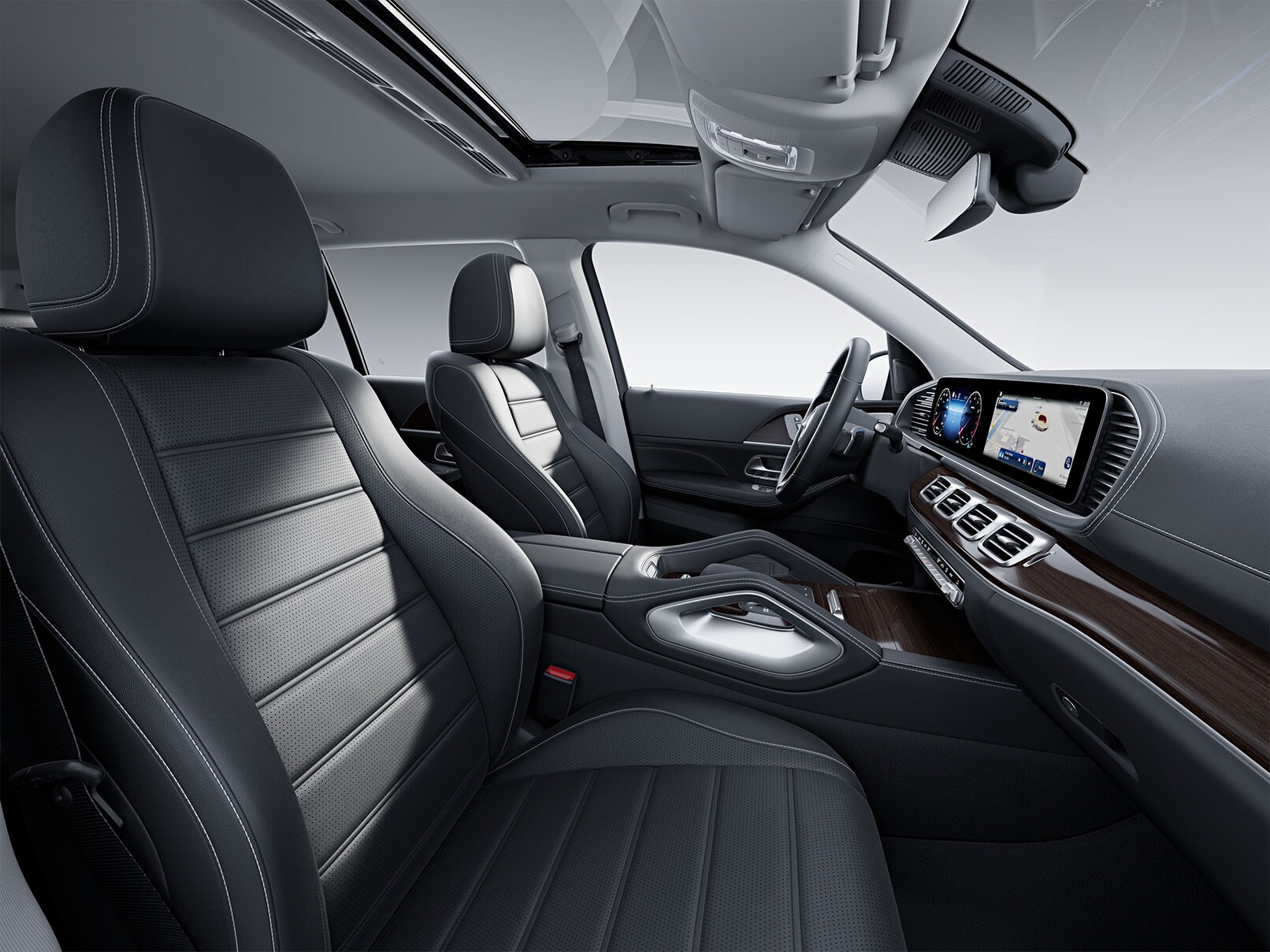 L’intérieur de la Mercedes-Benz GLS avec équipement de série.