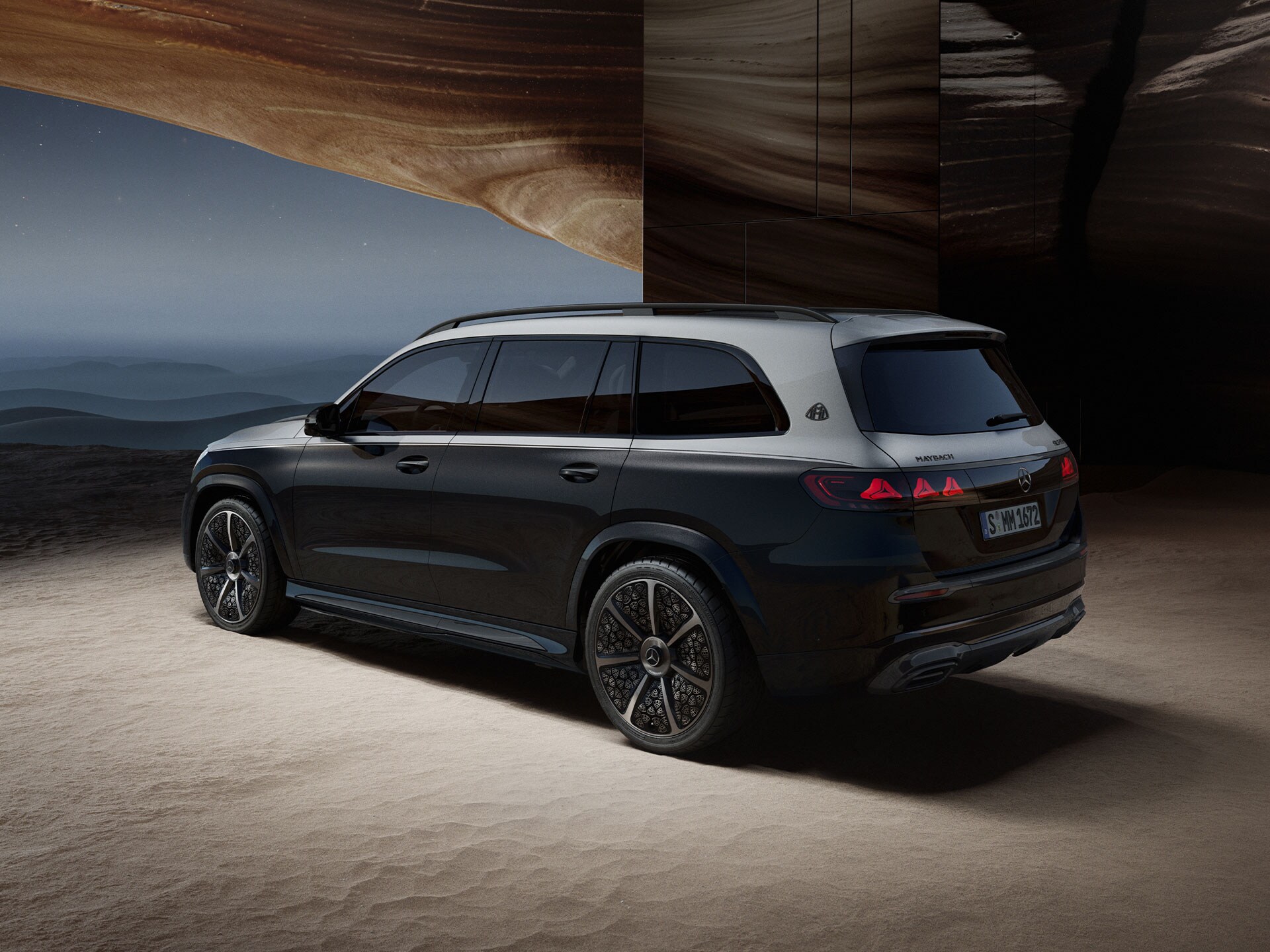 Der GLS von Mercedes-Maybach mit der Option 'Night Series'.