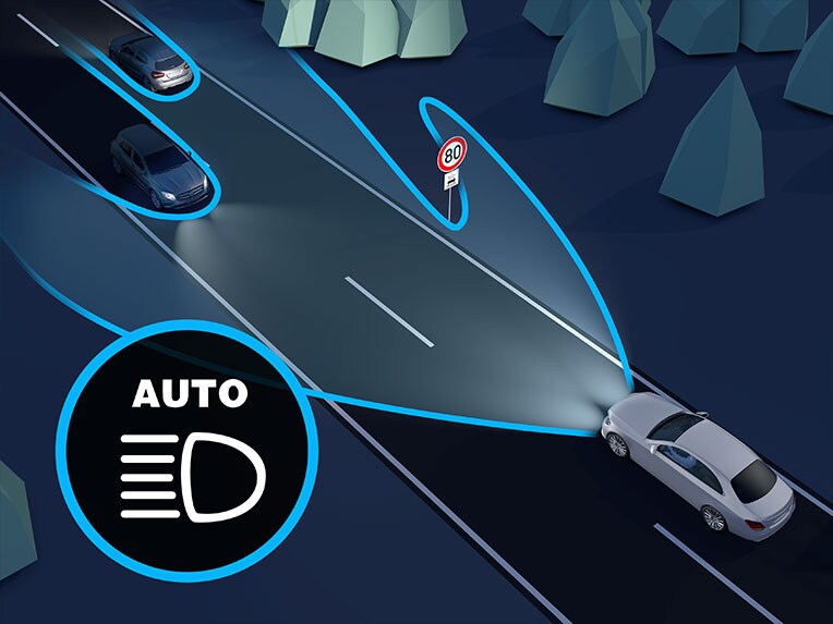 Die Funktionsweise des Adaptiven Fernlicht-Assistenten Plus des Mercedes-Maybach GLS.