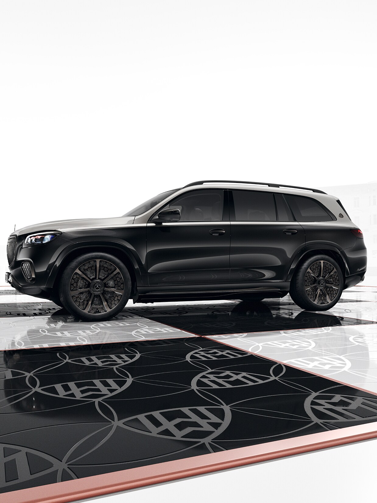 Mercedes-Maybach sur une échiquier