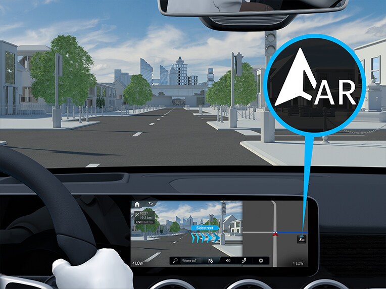 Die MBUX Augmented Reality für Navigation im Mercedes-Maybach GLS.