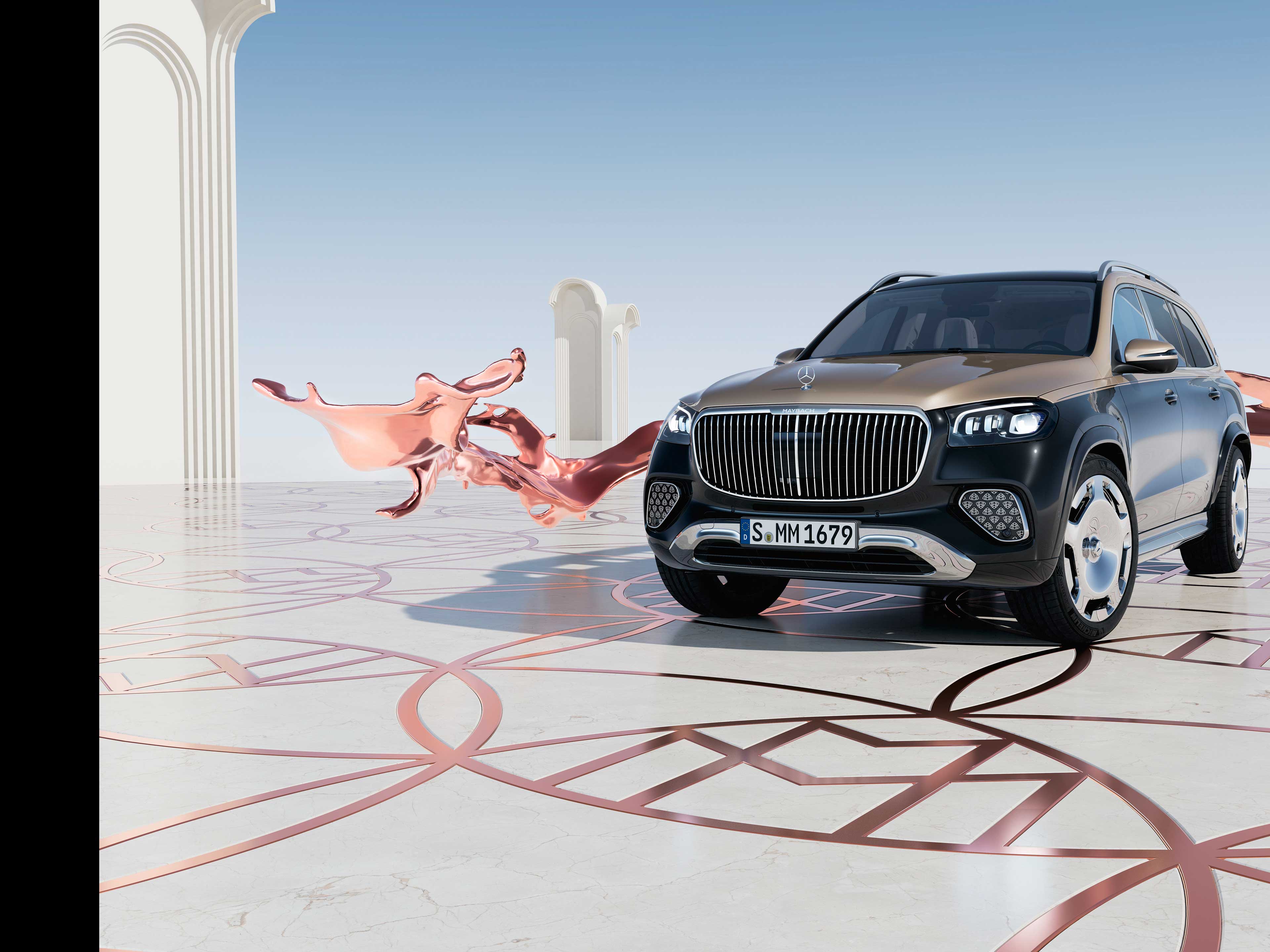 GLS SUV | Marque | Mercedes-Maybach La Mercedes-Maybach GLS SUV vue de face.