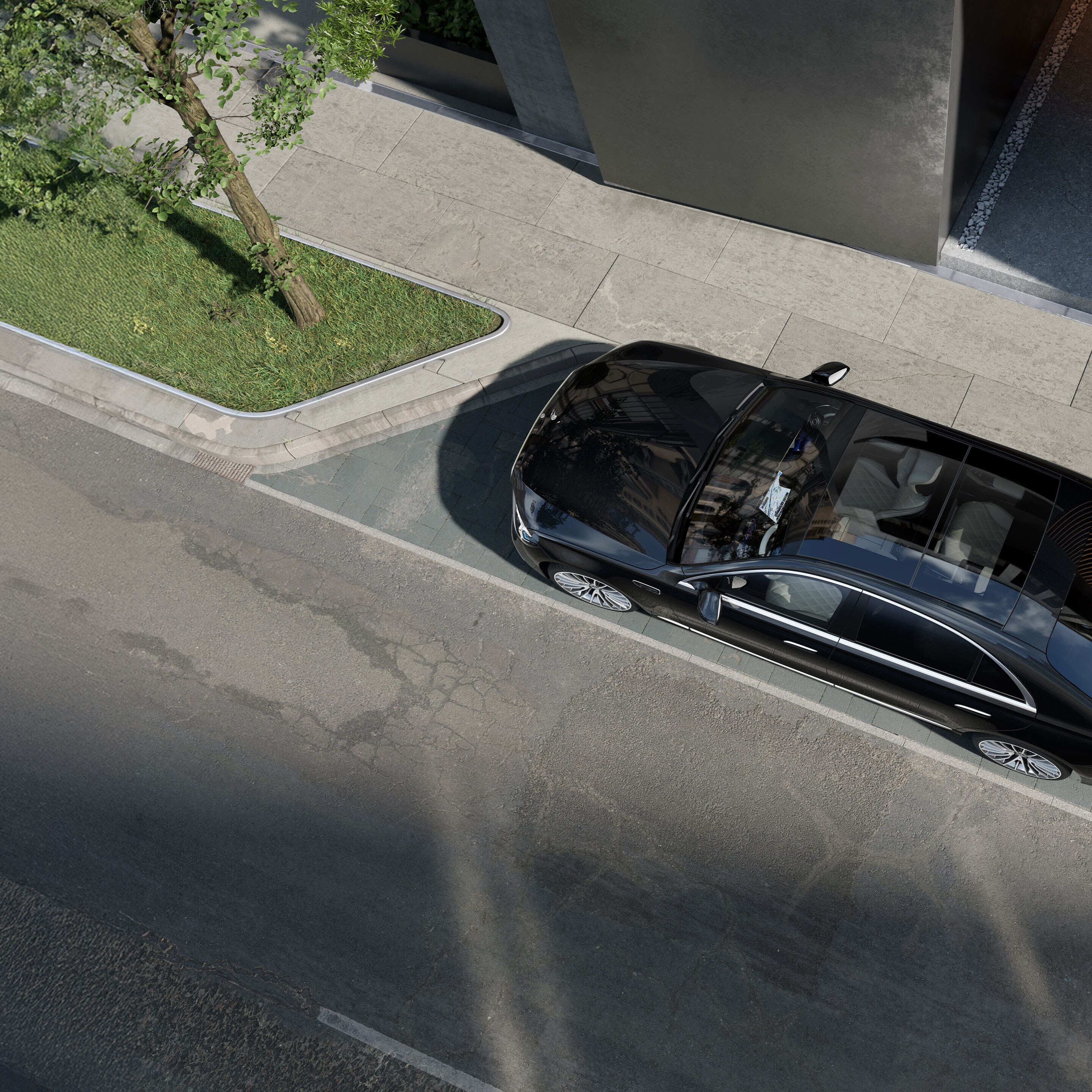 Das Exterieur der neuen Mercedes-Benz S-Klasse Limousine lang.