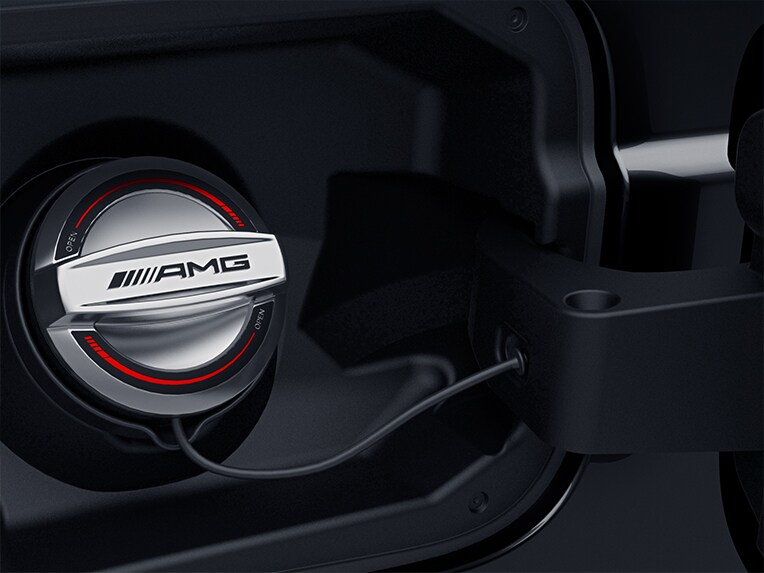 Der AMG-spezifische Tankdeckel des SL Roadsters von Mercedes-AMG