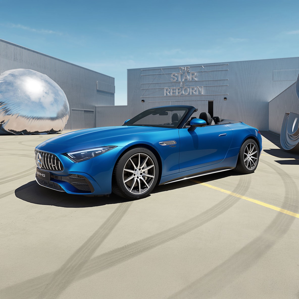 Das Exterieur des Mercedes-AMG SL Roadsters in einer seitlichen Ansicht.