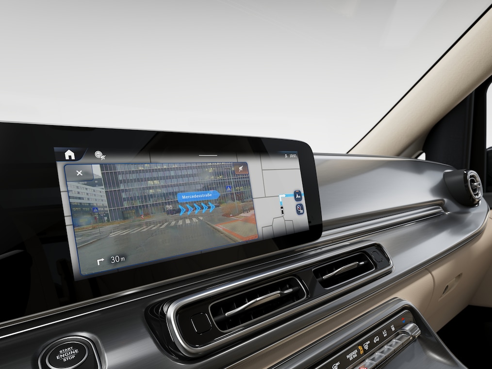 MBUX Augmented Reality für Navigation der Mercedes-Benz V-Klasse.