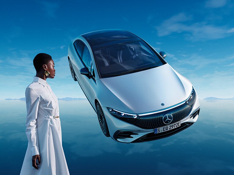 Frontansicht vom Mercedes EQS