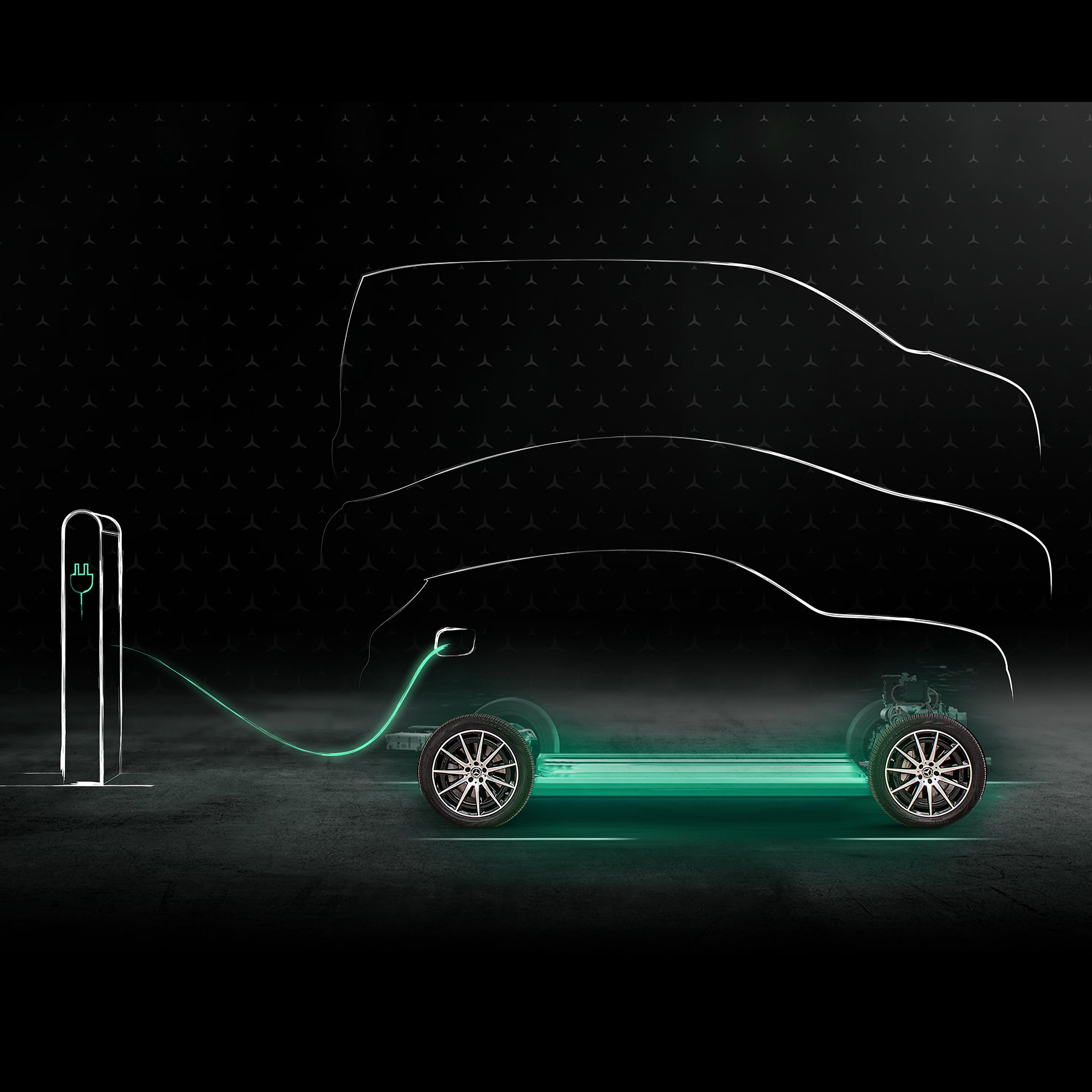 Renewable Charging | Recharge et services | Modèles électrique de Mercedes-Benz Une animation de la fonction Renewable Charging.