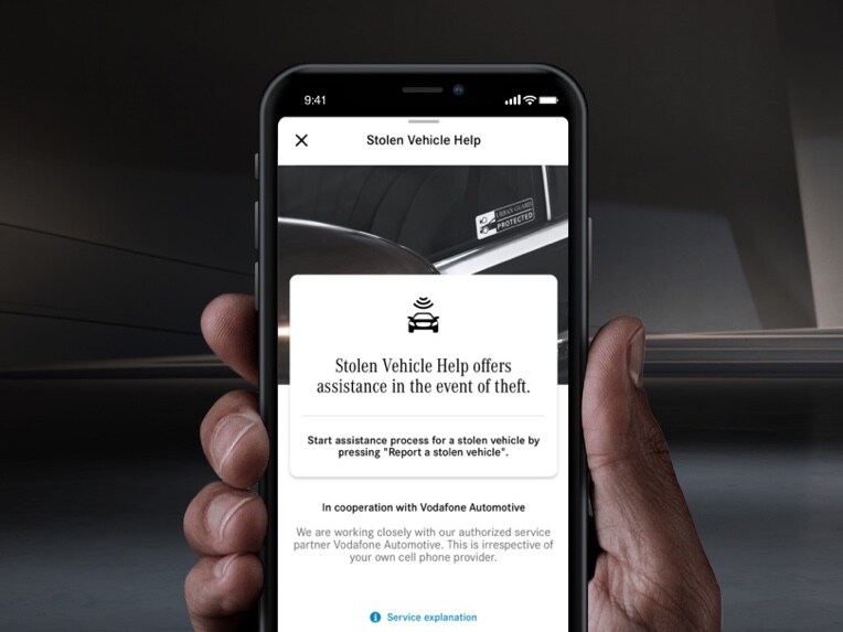 Une assistance en cas de vol du véhicule est proposée sur un smartphone via un service connecté sur le thème GUARD 360°.