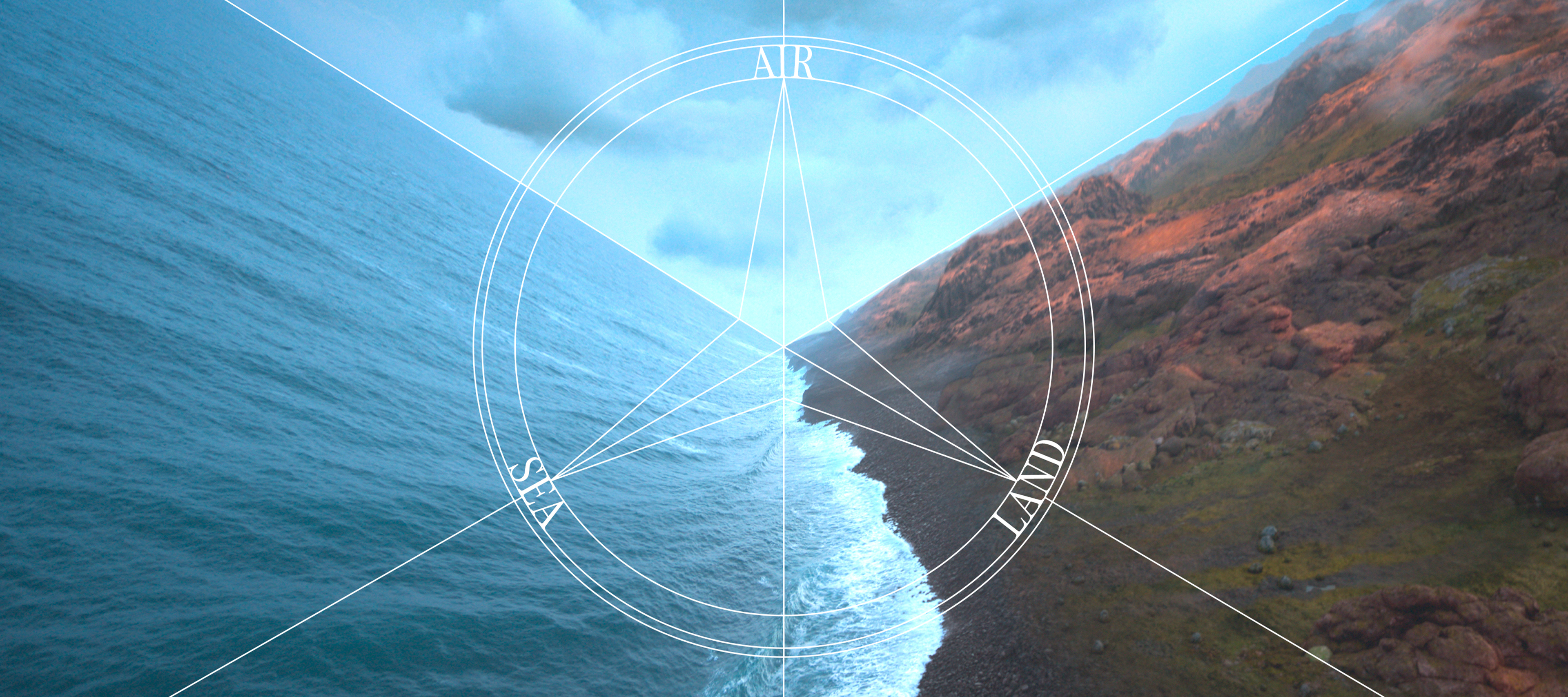 Mercedes-Benz - Sur terre, sur mer et dans les airs. L'étoile Mercedes sur les éléments terre, mer et air.
