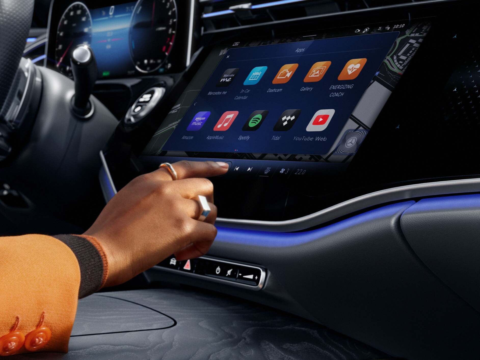 Das Interieur der Mercedes-Benz E-Klasse Limousine.