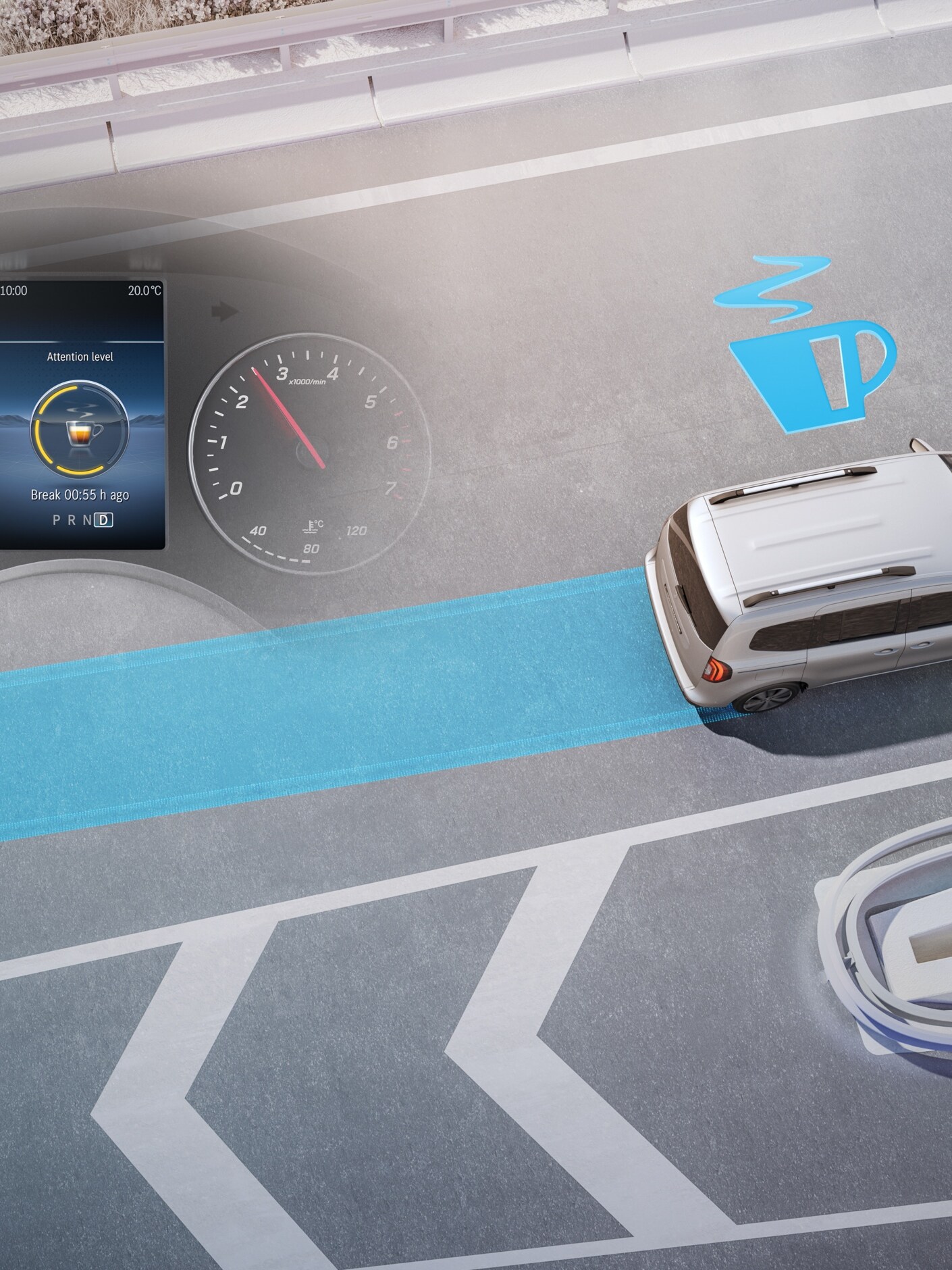 Le système ATTENTION ASSIST dans le Mercedes-Benz Citan fourgon.