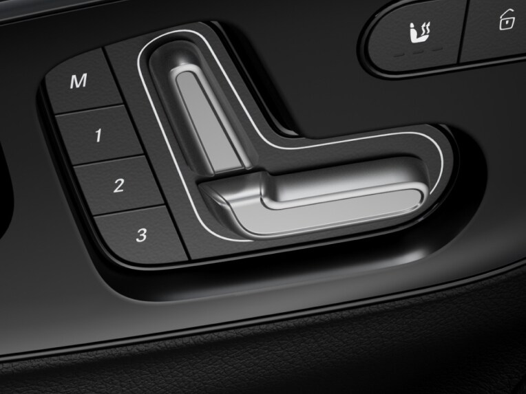 Les commandes des sièges conducteur et passager à réglage électrique dans le Mercedes-Benz eSprinter fourgon.