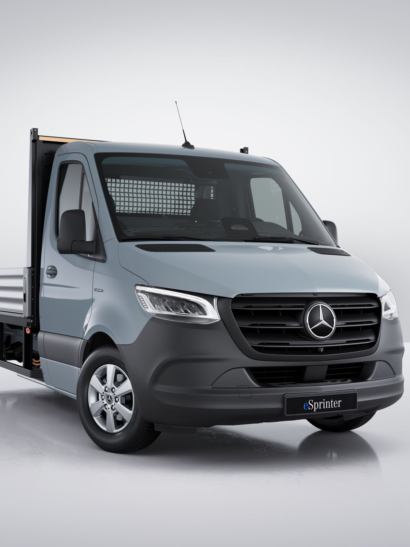 Das Mercedes-Benz eSprinter Pritschenfahrzeug.