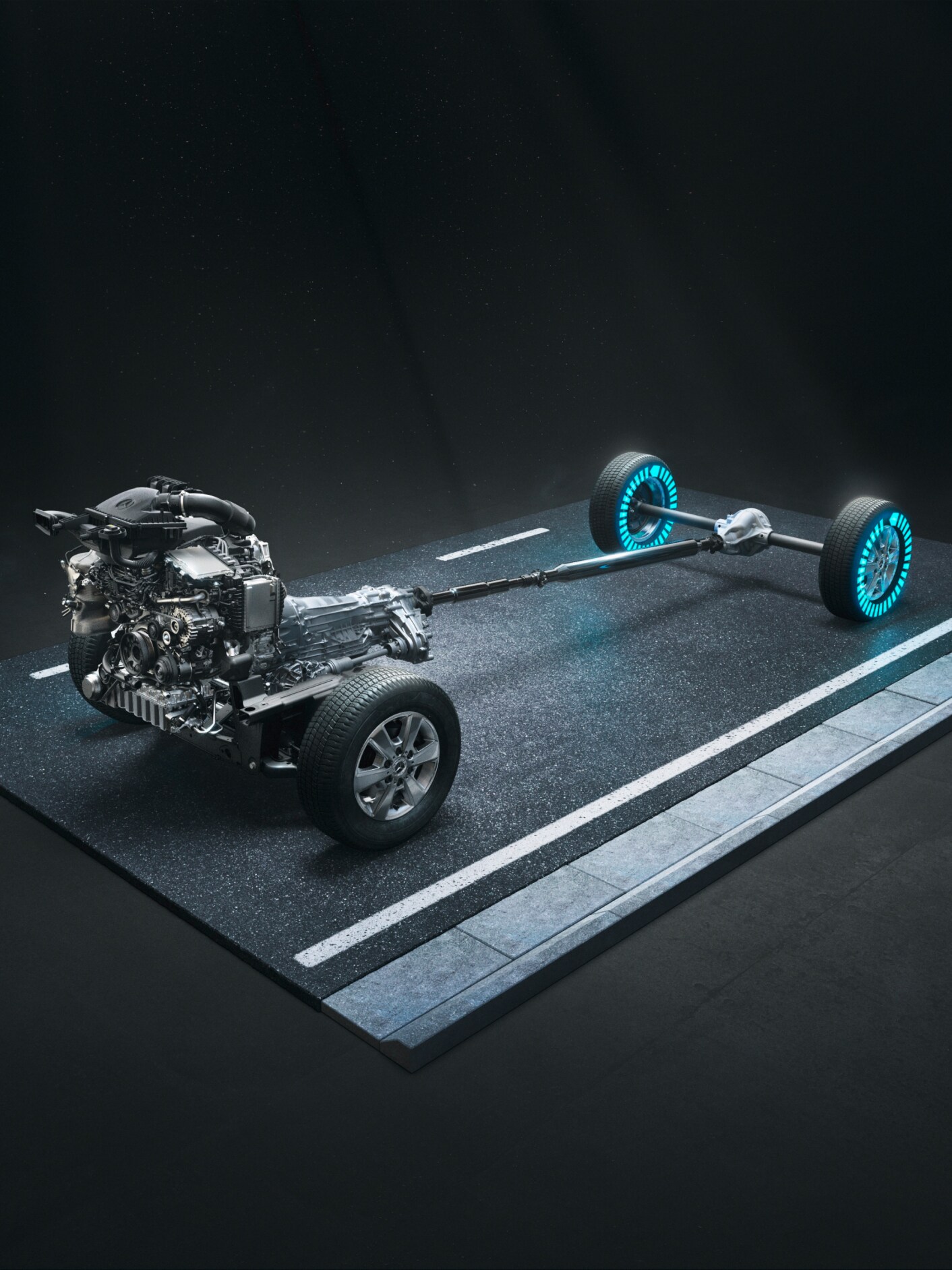 La transmission intégrale 4x4 avec Torque-on-Demand du Sprinter châssis-cabine.