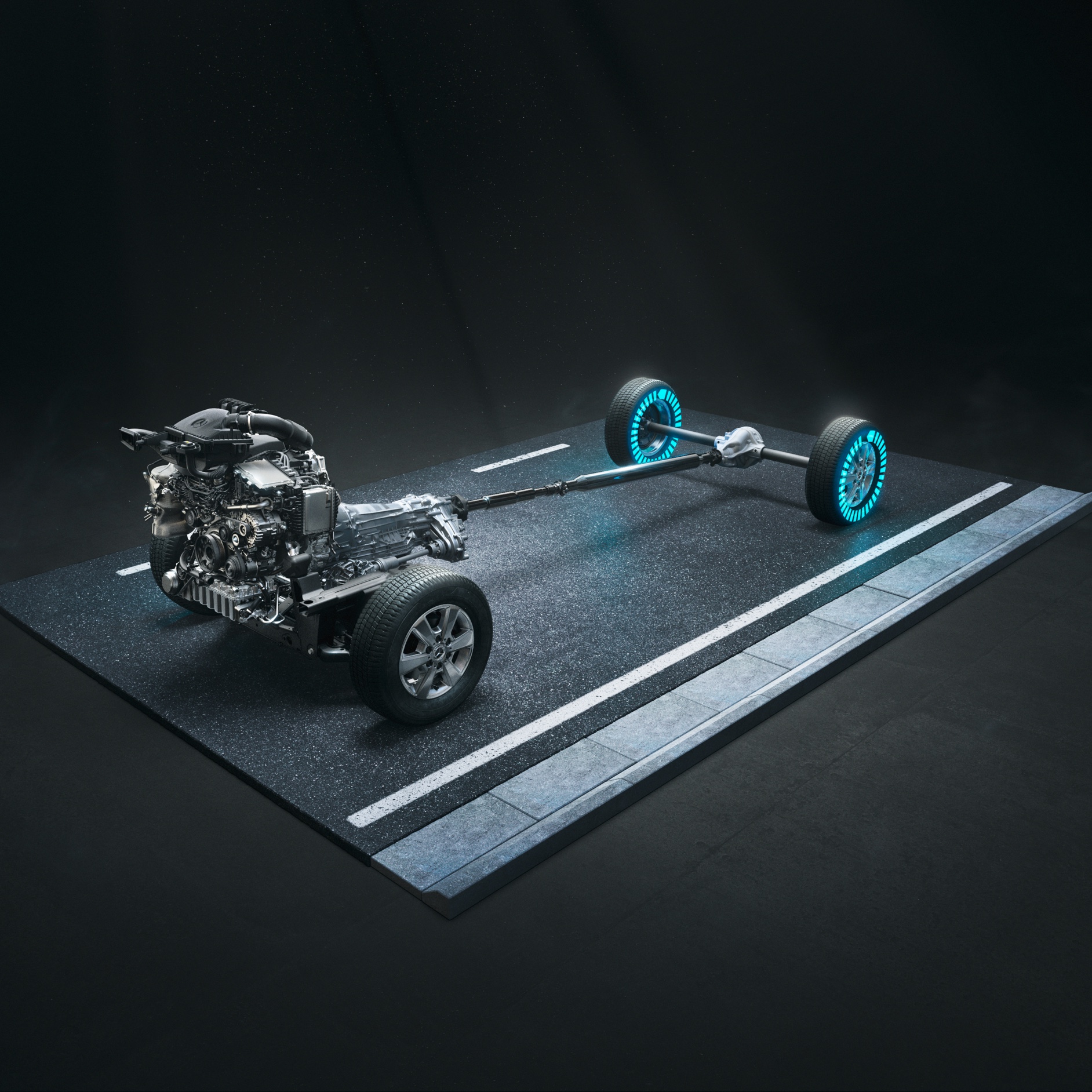4x4 Allradantrieb mit Torque-on-Demand | Sprinter Pritschenfahrzeugs | Mercedes-Benz Der 4x4 Allradantrieb mit Torque-on-Demand des Sprinter Pritschenfahrzeugs.