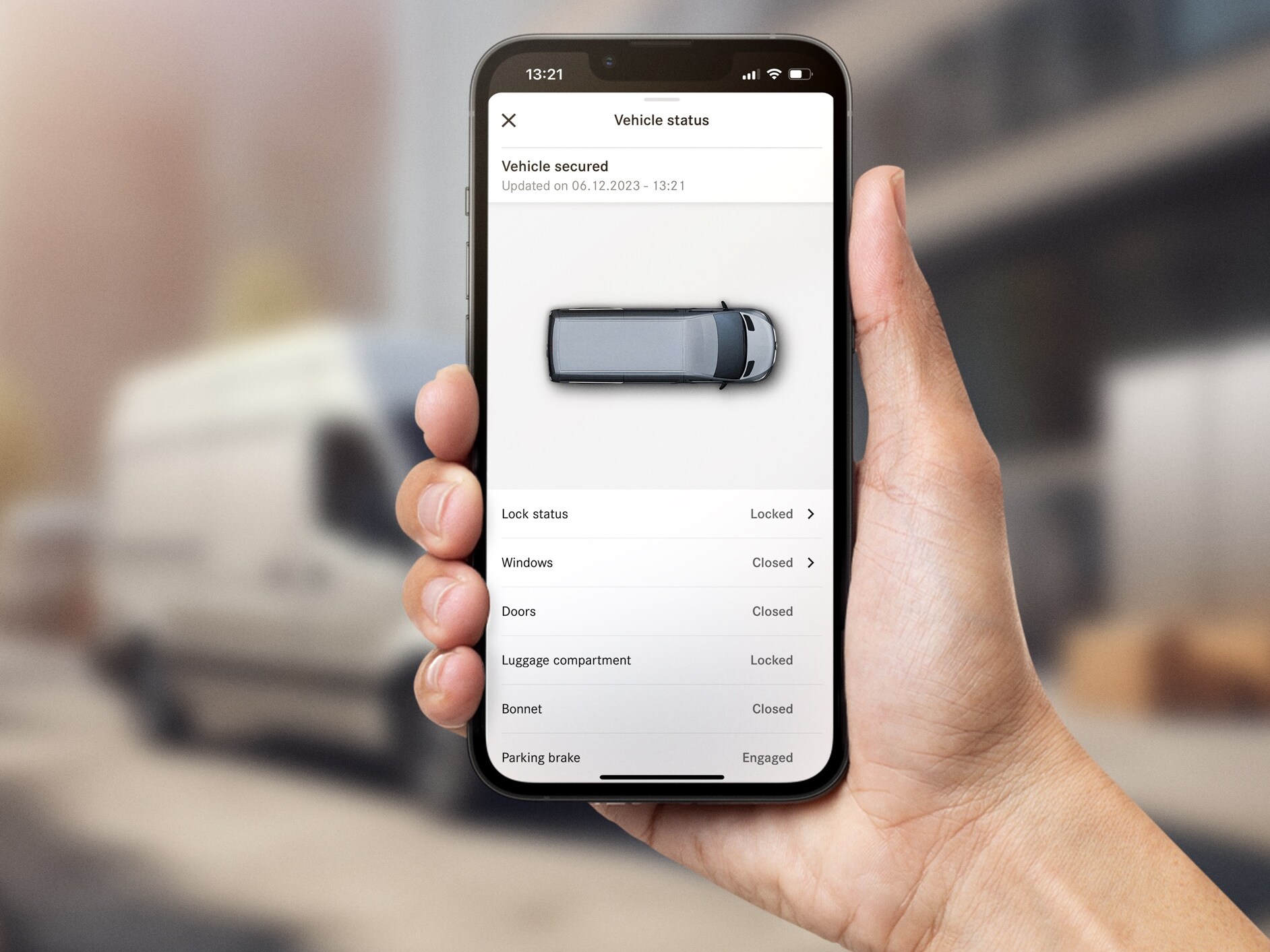 Digitale Extras für einen Mercedes-Benz Transporter.