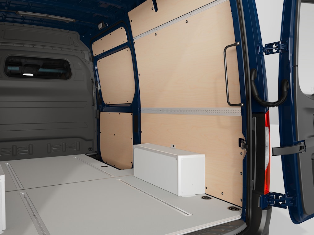 Der Laderaum des Mercedes-Benz Sprinter Kastenwagens.