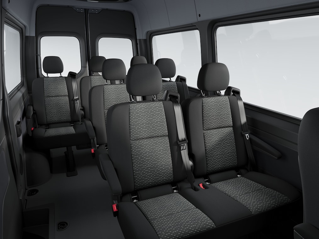 L'espace passagers de la Mercedes-Benz Sprinter Tourer.