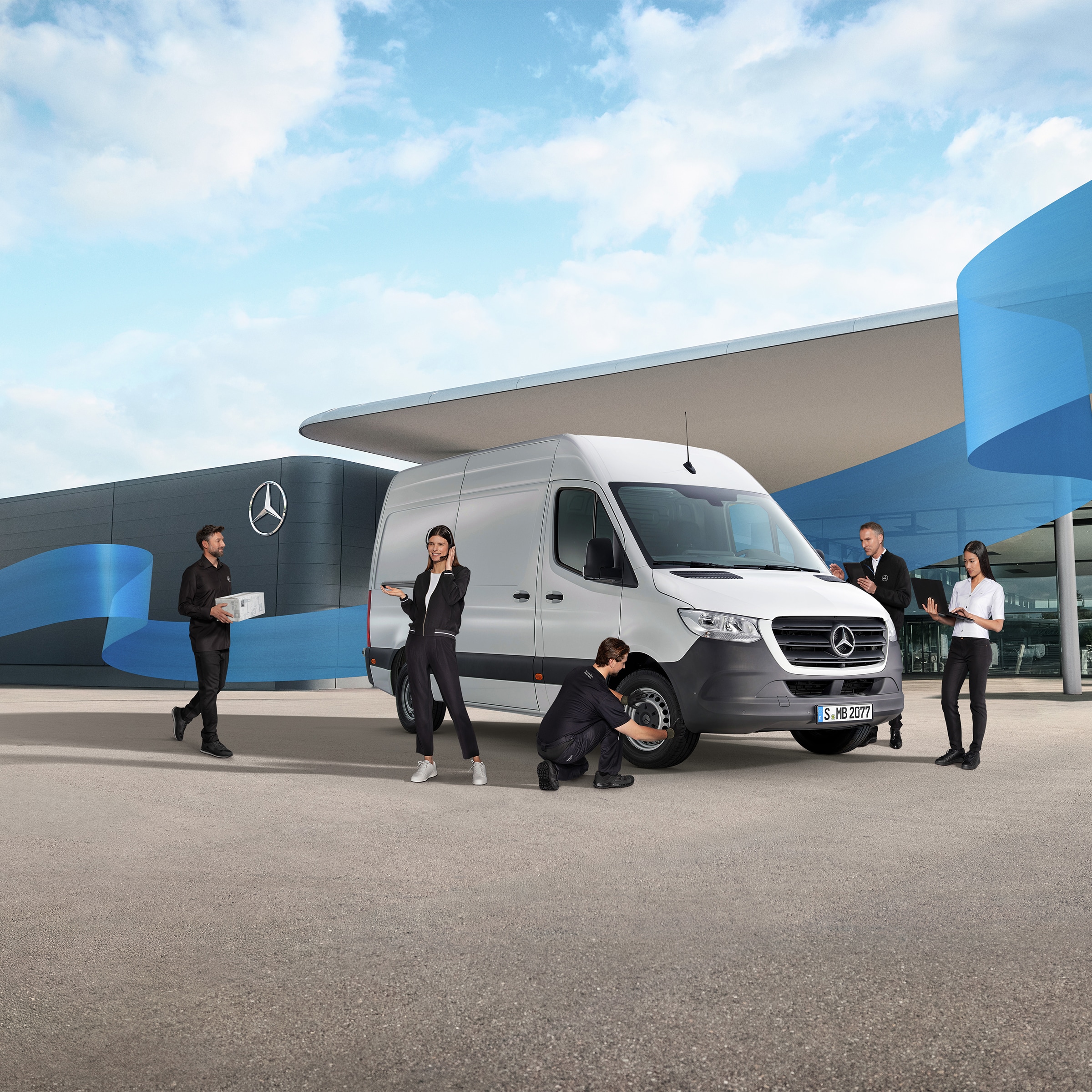 Niedrige Kosten | Elektromodelle | Mercedes-Benz Service und Support für den Mercedes-Benz Sprinter in einer Umgebung moderner, gewerblicher Transporter.