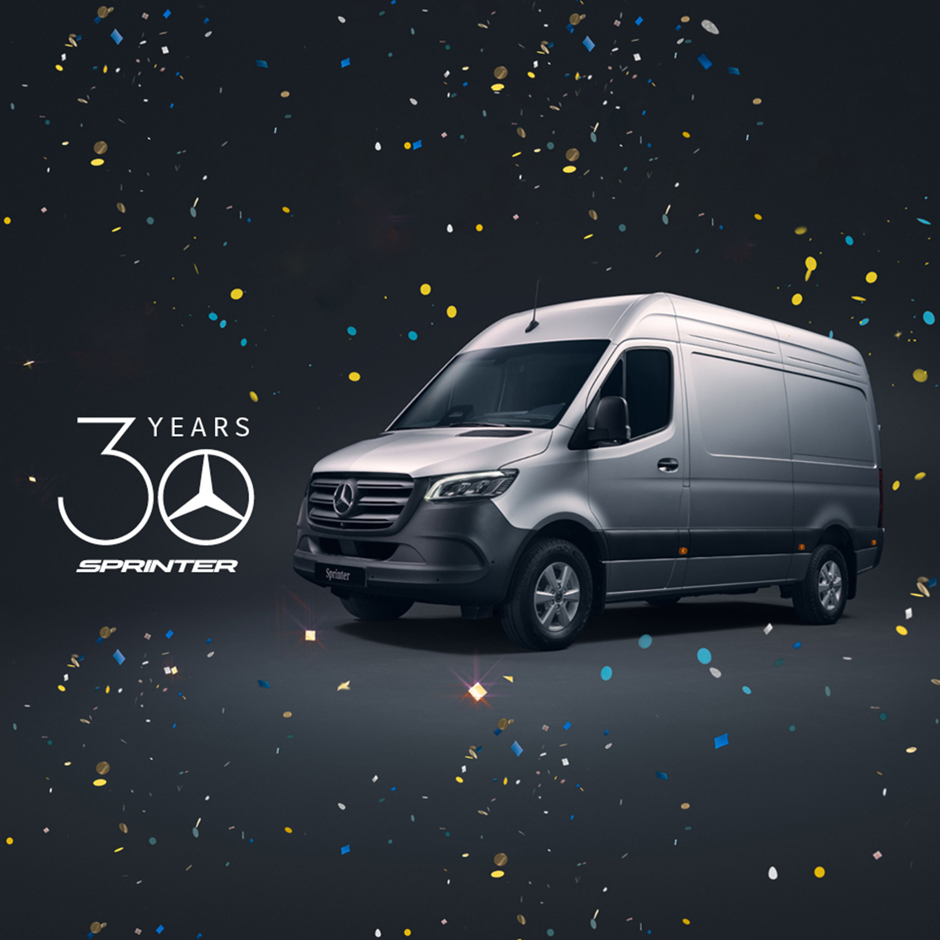 Der Sprinter und der eSprinter Premium Edition 30 Years - ein Sondermodell mit Aktionsangebot zum 30jährigen Jubiläum. Der Sprinter und der eSprinter Premium Edition 30 Years - ein Sondermodell mit Aktionsangebot zum 30jährigen Jubiläum.